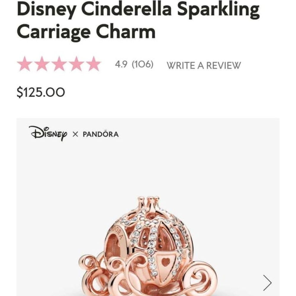 Pandora Rose Gold Sparkling Carriage Charm
